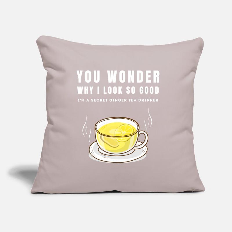 I'M A SECRET GINGER TEA DRINKER Ingwertee Ingwer Sofa pillow with filling 45cm x 45cm