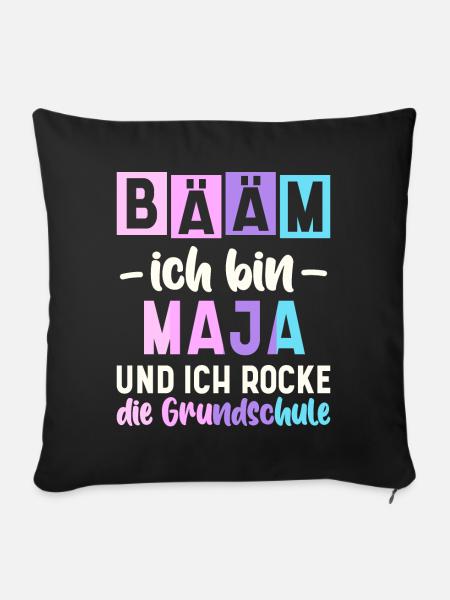 Name Maja Geschenk Grundschule - Sofakissen mit Füllung 45 x 45 cm - Schwarz