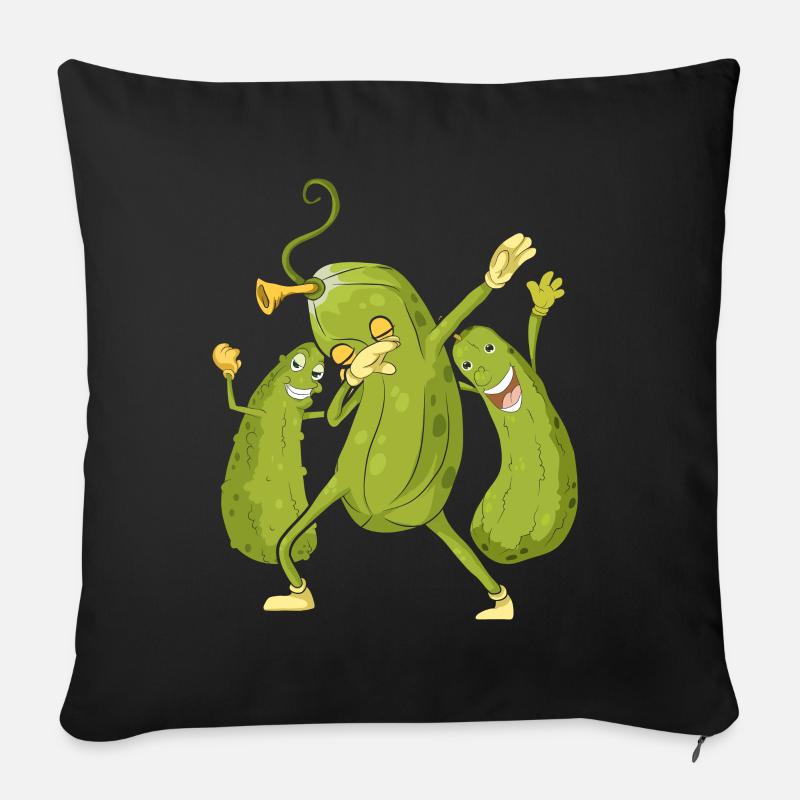 Saures Gürkchen Gemüse Geschenk Dabbing Gurke - Sofakissen mit Füllung 45 x 45 cm - Schwarz