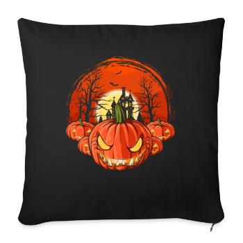 Pleine Lune Halloween Costume Party Cadeau Citrouille - Coussin et housse de 45 x 45 cm - noir - Devant