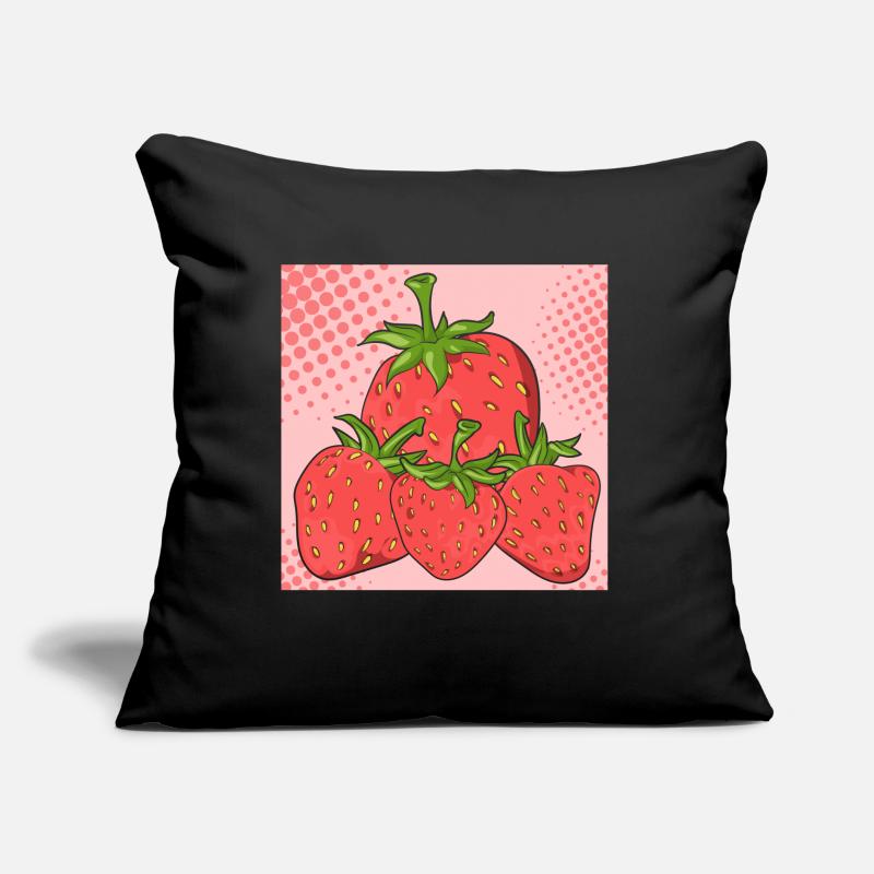 Sommerfrucht Rote Beeren Obst Geschenk Erdbeere Sofakissen mit Füllung 45 x 45 cm