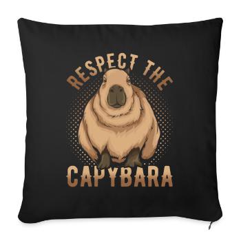 Amoureux des animaux Cadeau de rongeurs Drôle Capybara - Coussin et housse de 45 x 45 cm - noir - Devant