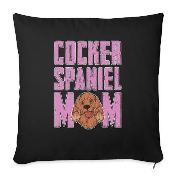Cocker Spaniel Maman Fête des mères Cadeaux Chiens - Coussin et housse de 45 x 45 cm - noir - Devant