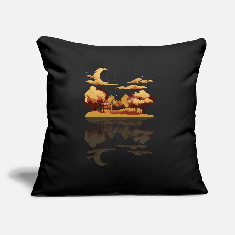 Crescent Moon Forest Trees Reflection Gift Nature Sofa pillow with filling 45cm x 45cm
