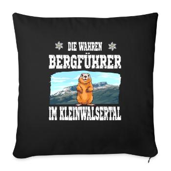 Die wahren Bergführer Kleinwalsertal Murmeltier - Sofakissen mit Füllung 45 x 45 cm - Schwarz - Vorne