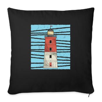 Ocean Lighthouse Lover Gift Lighthouse - Sofa pillow with filling 45cm x 45cm - black - Front