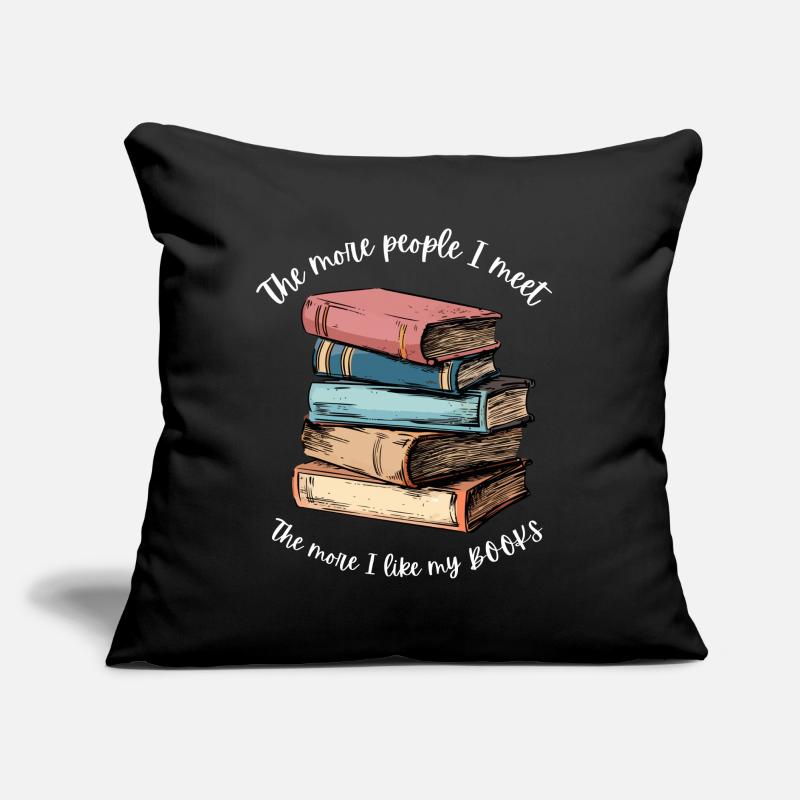 Stapel mit Büchern . Du liebst Bücher Sofakissen mit Füllung 45 x 45 cm