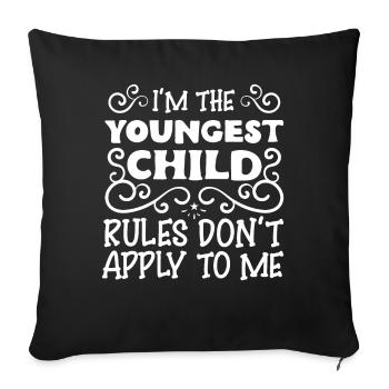 Family Kids Siblings Funny Gift Idea - Sofa pillow with filling 45cm x 45cm - black - Front