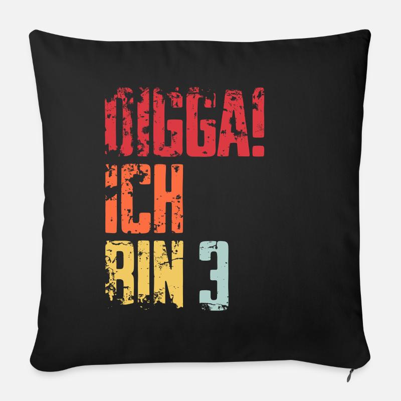 3. Geburtstag 3 Jahre Geschenk Spruch - Sofakissen mit Füllung 45 x 45 cm - Schwarz