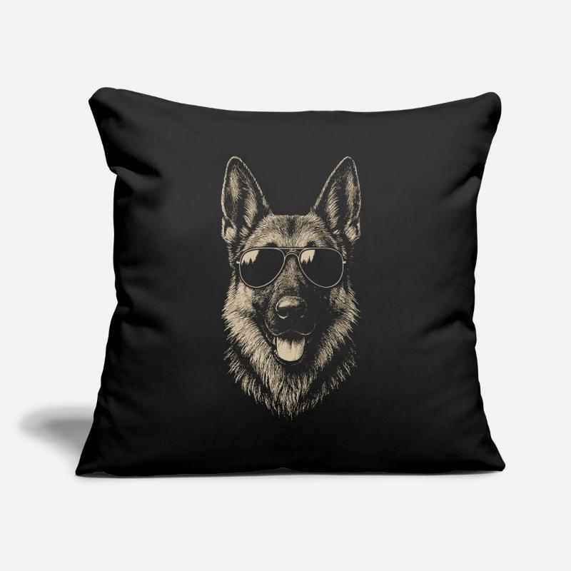 Deutscher Schäferhund Sonnenbrille Coole Illustration Sofakissen mit Füllung 45 x 45 cm