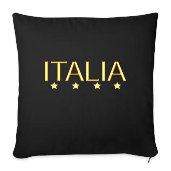 Italie, Italia, Italy, Logo, I Love Italy - Coussin et housse de 45 x 45 cm - noir - Devant