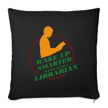 Reading Librarian - Librarian - Sofa pillow with filling 45cm x 45cm - black - Front