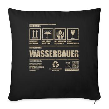 Wasserbauer Vintage Distressed Geschenkidee - Sofakissen mit Füllung 45 x 45 cm - Schwarz - Vorne