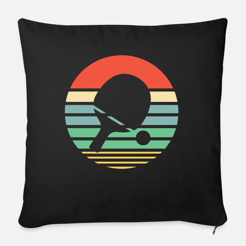 Tischtennisschläger Retro Geschenkidee - Sofakissen mit Füllung 45 x 45 cm - Schwarz