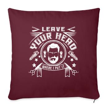 Barber Barbier Coiffeur homme Barbershop - Coussin et housse de 45 x 45 cm - bordeaux - Devant
