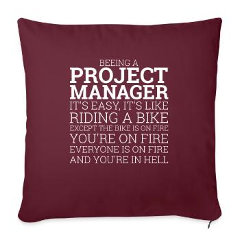 « Project Manager Bike » | « Project Manager » - Coussin et housse de 45 x 45 cm - bordeaux - Devant