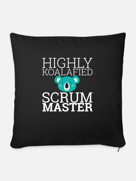 "Scrum Master Koalafied | "Scrum Master"" - Sofakissen mit Füllung 45 x 45 cm - Schwarz