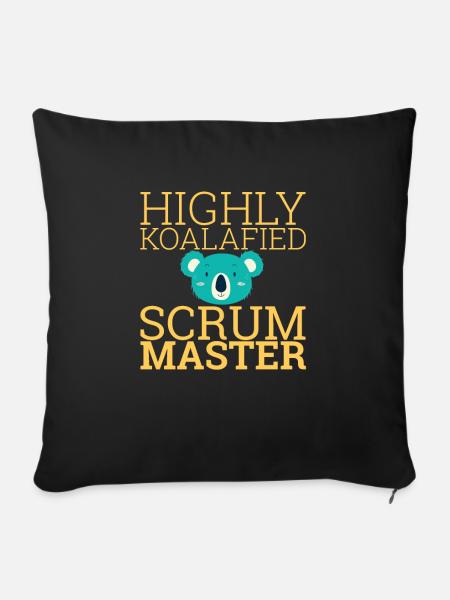 "Scrum Master Koalafied | "Scrum Master"" - Sofakissen mit Füllung 45 x 45 cm - Schwarz