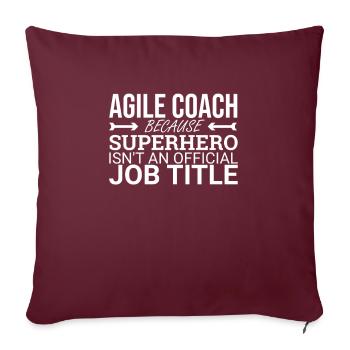 « Agile Coach Superhero | Agile » - Coussin et housse de 45 x 45 cm - bordeaux - Devant