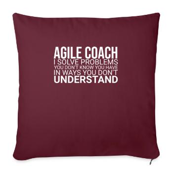 « Agile Coach Résoudre les problèmes | Agile » - Coussin et housse de 45 x 45 cm - bordeaux - Devant
