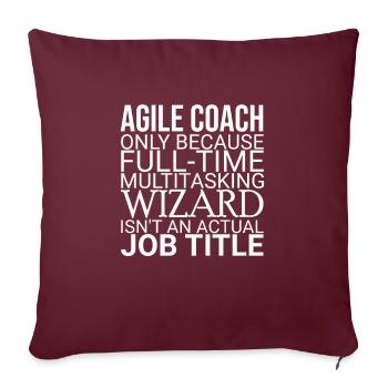 « Agile Coach Wizard | Agile » - Coussin et housse de 45 x 45 cm - bordeaux - Devant