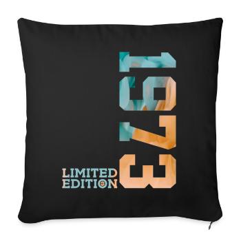 53RD BIRTHDAY LIMITED EDITION 1973 - Sofa pillow with filling 45cm x 45cm - black - Front