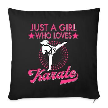 Karate Taekwondo Girls Women Karate Kick - Sofa pillow with filling 45cm x 45cm - black - Front