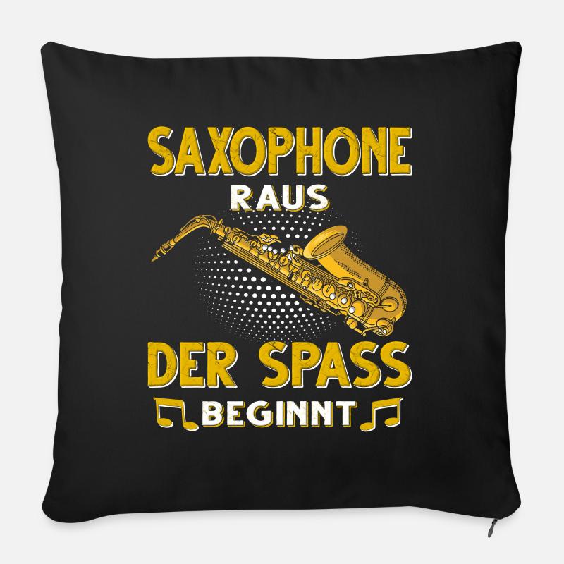 Saxophon. - Sofakissen mit Füllung 45 x 45 cm - Schwarz
