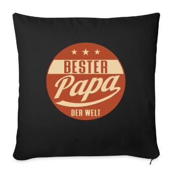 Bester Papa der Welt - Sofakissen mit Füllung 45 x 45 cm - Schwarz - Vorne