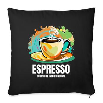 Coffee Espresso Mug Barista Pop Art - Sofa pillow with filling 45cm x 45cm - black - Front