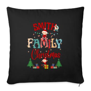 Smith Family Christmas Celebration Design - Sofa pillow with filling 45cm x 45cm - black - Front