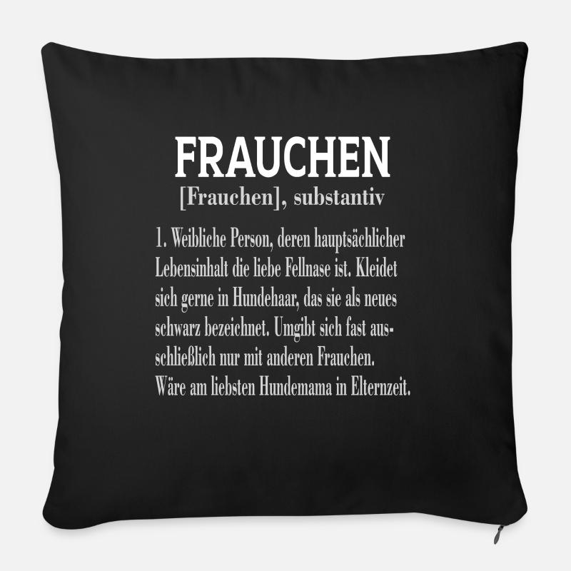 Frauchen substantiv - Sofakissen mit Füllung 45 x 45 cm - Schwarz