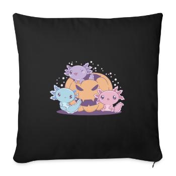 Lustiges Axolotl - Sofakissen mit Füllung 45 x 45 cm - Schwarz - Vorne