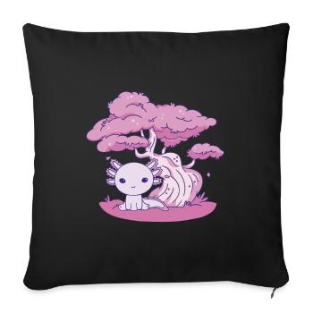 Lustiges Axolotl - Sofakissen mit Füllung 45 x 45 cm - Schwarz - Vorne