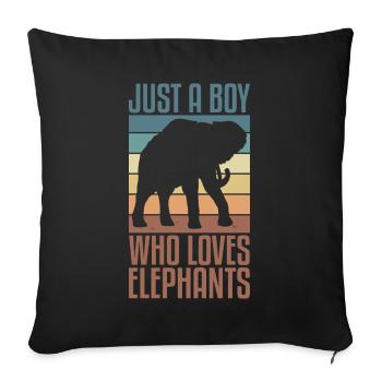 Elephant Spirit Animal Love Retro Design - Sofa pillow with filling 45cm x 45cm - black - Front