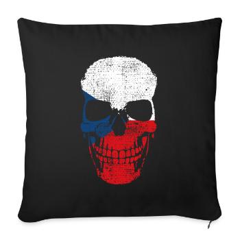 Tschechischer amerikanischer Patriotismus, - Sofakissen mit Füllung 45 x 45 cm - Schwarz - Vorne