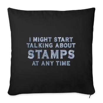 Stamp collecting - Sofa pillow with filling 45cm x 45cm - black - Front