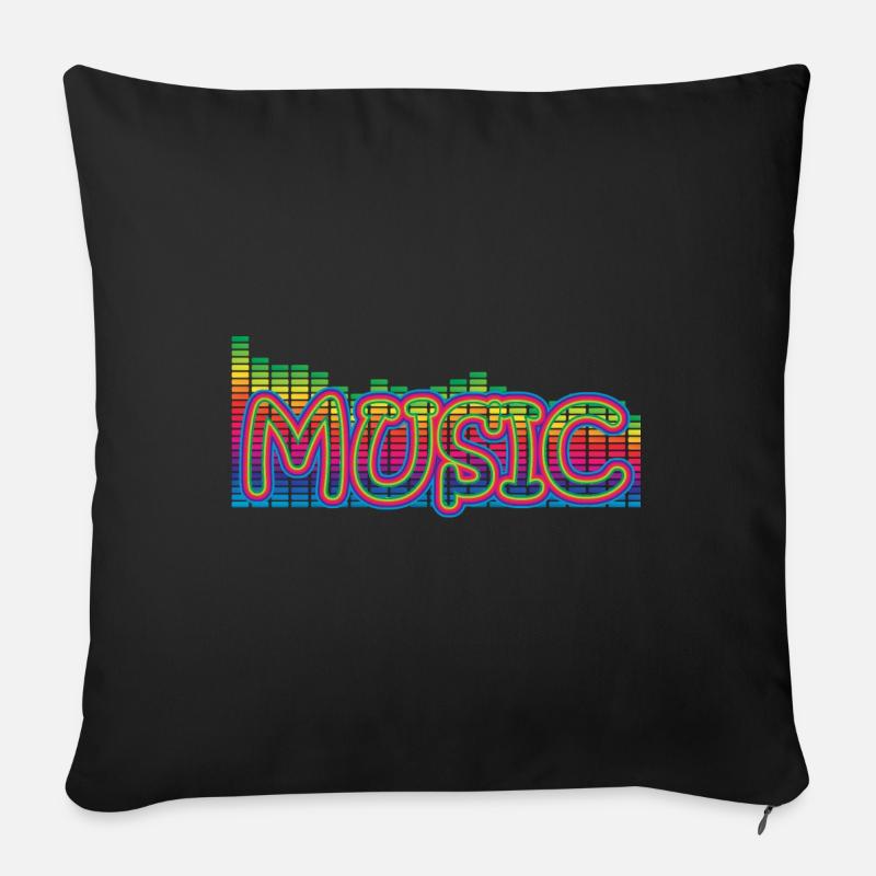 music - Sofakissen mit Füllung 45 x 45 cm - Schwarz