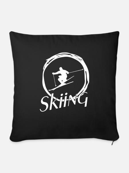 skiing - Sofakissen mit Füllung 45 x 45 cm - Schwarz
