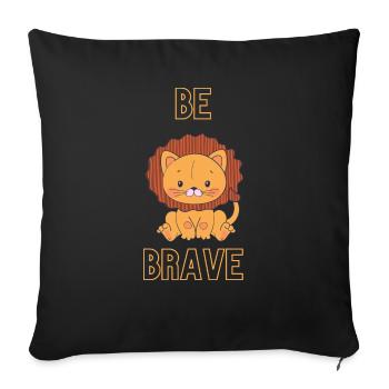 Be Brave kleiner Löwe - Sofakissen mit Füllung 45 x 45 cm - Schwarz - Vorne