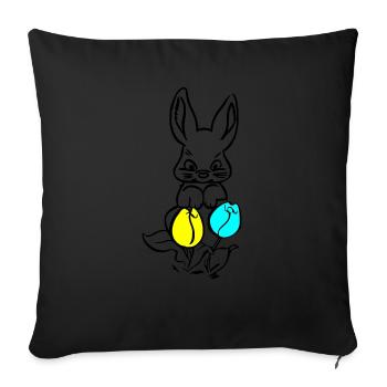 Häschen - Sofakissen mit Füllung 45 x 45 cm - Schwarz - Vorne