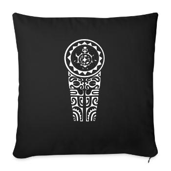 Maori Chest Logo 104 White - Sofa pillow with filling 45cm x 45cm - black - Front