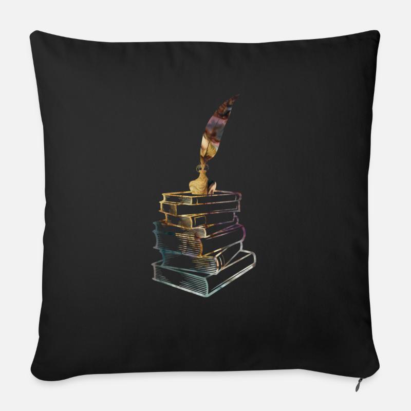 Book books - Sofa pillow with filling 45cm x 45cm - black