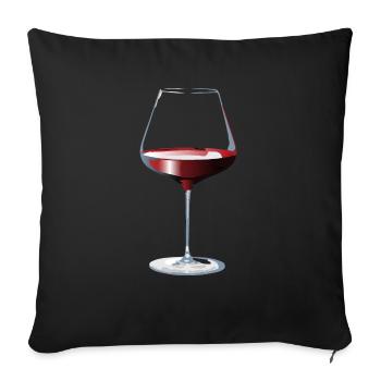 Verre de vin rouge - Coussin et housse de 45 x 45 cm - noir - Devant