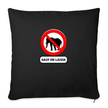 éléphant - Coussin et housse de 45 x 45 cm - noir - Devant