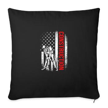 Construction worker construction site - Sofa pillow with filling 45cm x 45cm - black - Front