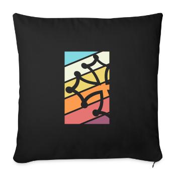 Croix Occitane Couleurs, Fibonacci. - Coussin et housse de 45 x 45 cm - noir - Devant