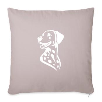 Proud Dalmatian Cuddly Dog Portrait - Sofa pillow with filling 45cm x 45cm - light taupe - Front