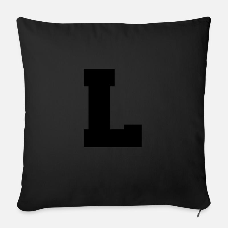 buchstabe L - Sofakissen mit Füllung 45 x 45 cm - Schwarz