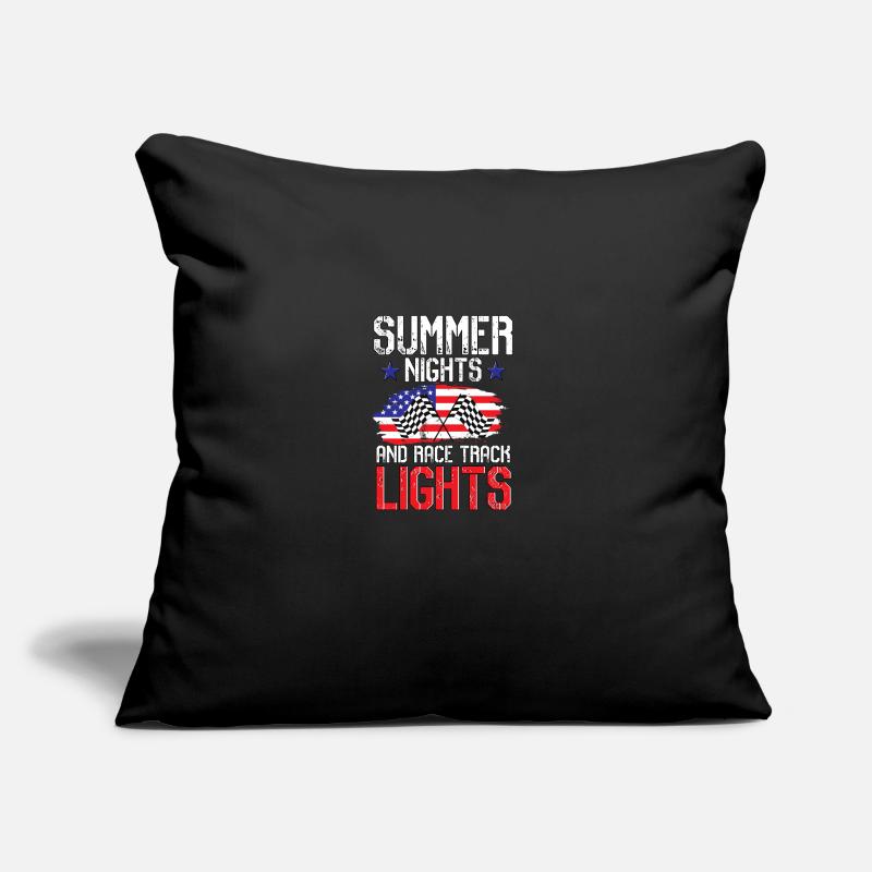 Nuits d’été et lumières de piste de course Simulateur de course Coussin et housse de 45 x 45 cm